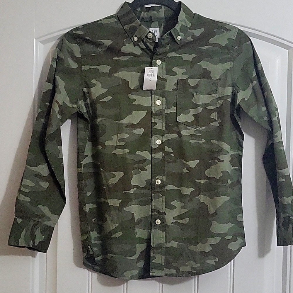 Boys Gap shirt, size Large (10) camouflage